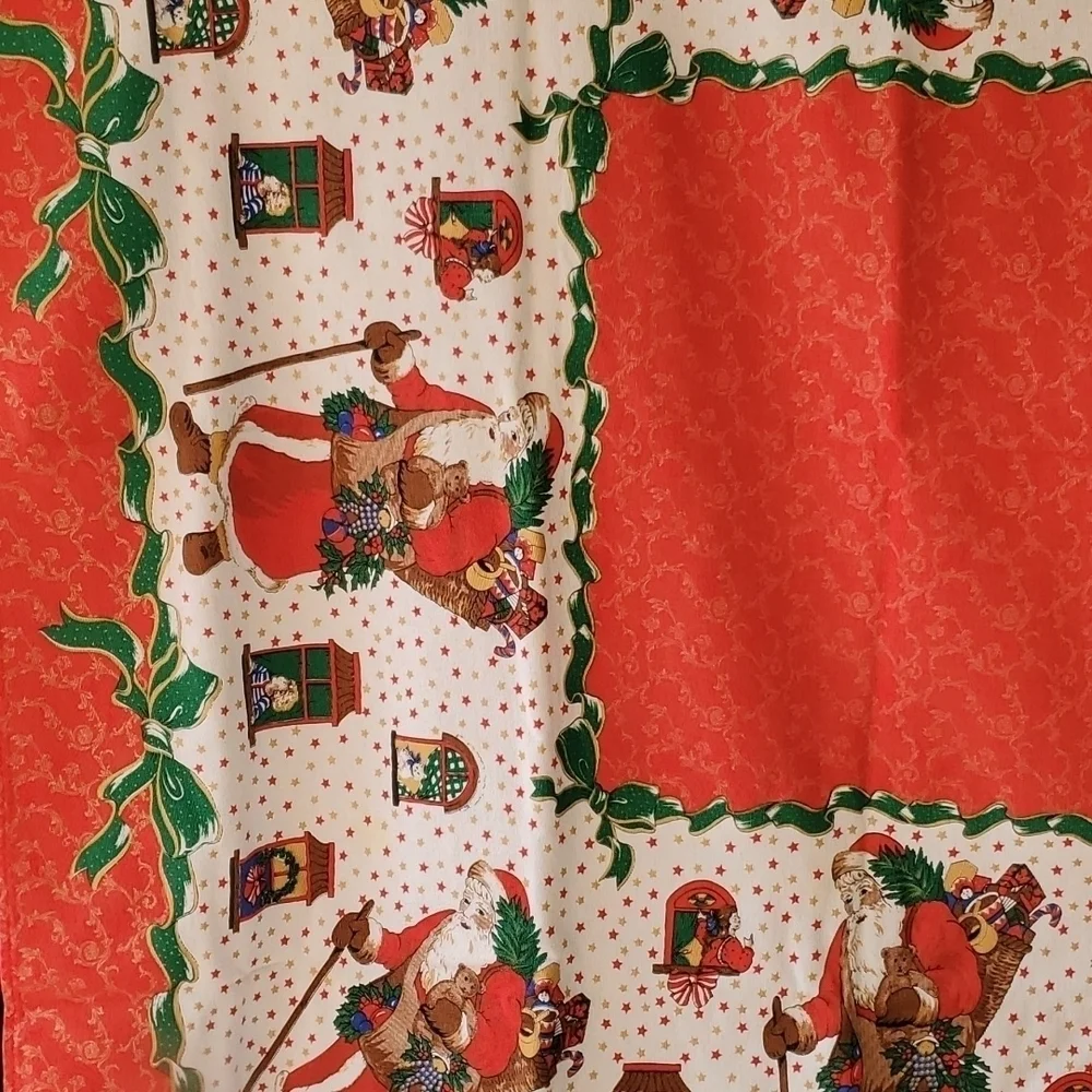 Vintage Old World Santa Tablecloth by Chalk